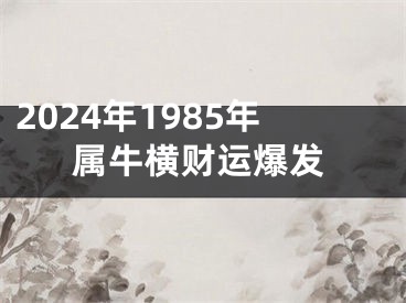 2024年1985年属牛横财运爆发