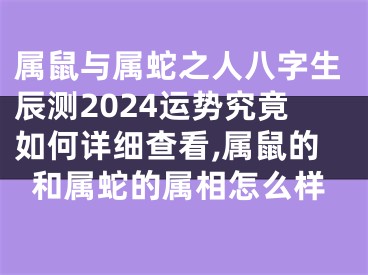 属鼠与属蛇之人八字生辰测2024运势究竟如何详细查看,属鼠的和属蛇的属相怎么样
