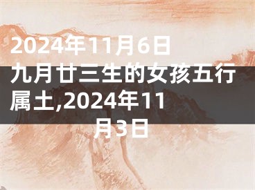 2024年11月6日九月廿三生的女孩五行属土,2024年11月3日