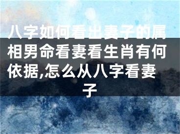 八字如何看出妻子的属相男命看妻看生肖有何依据,怎么从八字看妻子