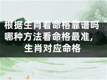 根据生肖看命格靠谱吗哪种方法看命格最准,生肖对应命格