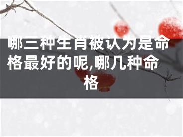 哪三种生肖被认为是命格最好的呢,哪几种命格