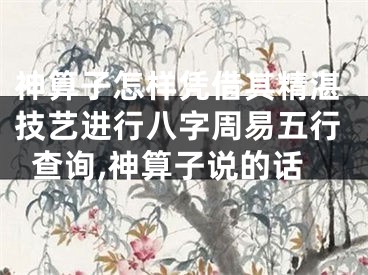 神算子怎样凭借其精湛技艺进行八字周易五行查询,神算子说的话