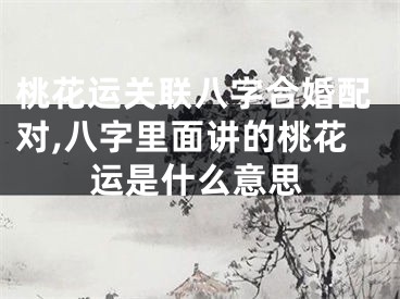 桃花运关联八字合婚配对,八字里面讲的桃花运是什么意思