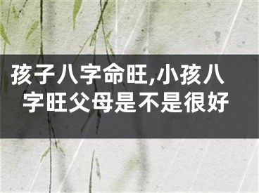 孩子八字命旺,小孩八字旺父母是不是很好