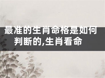 最准的生肖命格是如何判断的,生肖看命