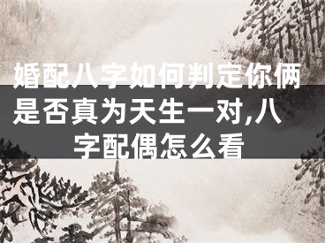 婚配八字如何判定你俩是否真为天生一对,八字配偶怎么看