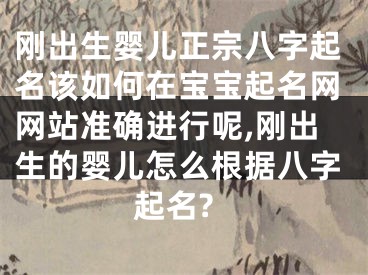 刚出生婴儿正宗八字起名该如何在宝宝起名网网站准确进行呢,刚出生的婴儿怎么根据八字起名?