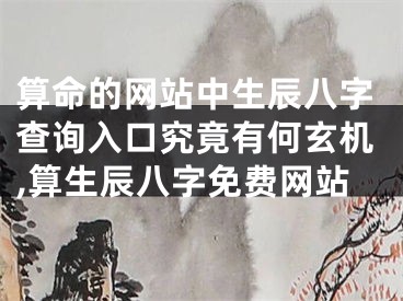算命的网站中生辰八字查询入口究竟有何玄机,算生辰八字免费网站