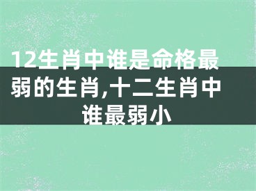 12生肖中谁是命格最弱的生肖,十二生肖中谁最弱小