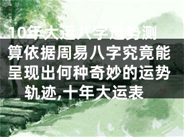 10年大运八字运势测算依据周易八字究竟能呈现出何种奇妙的运势轨迹,十年大运表