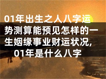 01年出生之人八字运势测算能预见怎样的一生姻缘事业财运状况,01年是什么八字