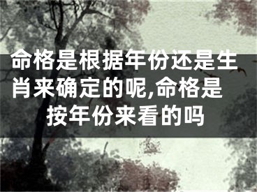 命格是根据年份还是生肖来确定的呢,命格是按年份来看的吗