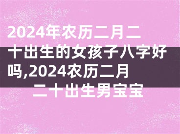 2024年农历二月二十出生的女孩子八字好吗,2024农历二月二十出生男宝宝