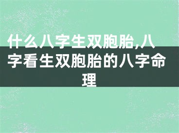 什么八字生双胞胎,八字看生双胞胎的八字命理