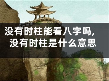 没有时柱能看八字吗,没有时柱是什么意思