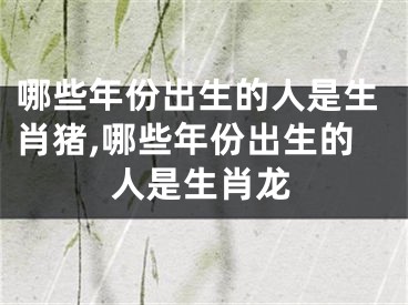 哪些年份出生的人是生肖猪,哪些年份出生的人是生肖龙
