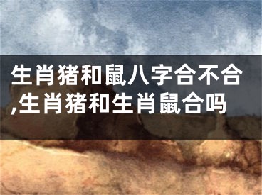 生肖猪和鼠八字合不合,生肖猪和生肖鼠合吗