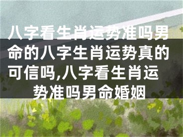 八字看生肖运势准吗男命的八字生肖运势真的可信吗,八字看生肖运势准吗男命婚姻