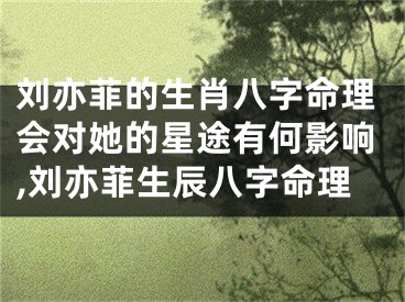 刘亦菲的生肖八字命理会对她的星途有何影响,刘亦菲生辰八字命理