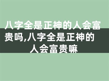 八字全是正神的人会富贵吗,八字全是正神的人会富贵嘛