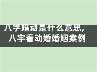 八字婚动是什么意思,八字看动婚婚姻案例
