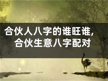 合伙人八字的谁旺谁,合伙生意八字配对