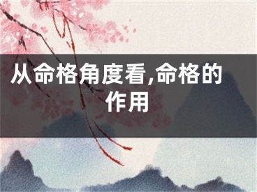 从命格角度看,命格的作用