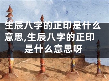 生辰八字的正印是什么意思,生辰八字的正印是什么意思呀