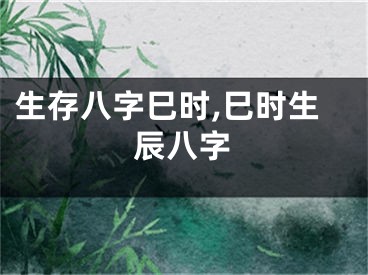 生存八字巳时,巳时生辰八字