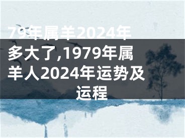 79年属羊2024年多大了,1979年属羊人2024年运势及运程