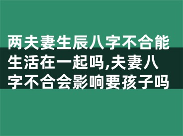 两夫妻生辰八字不合能生活在一起吗,夫妻八字不合会影响要孩子吗