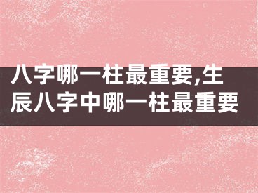 八字哪一柱最重要,生辰八字中哪一柱最重要
