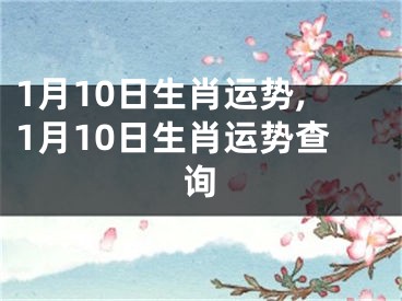 1月10日生肖运势,1月10日生肖运势查询