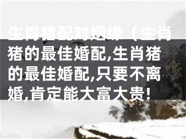 生肖猪配对姻缘（生肖猪的最佳婚配,生肖猪的最佳婚配,只要不离婚,肯定能大富大贵!