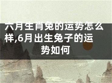 六月生肖兔的运势怎么样,6月出生兔子的运势如何