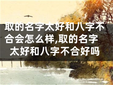 取的名字太好和八字不合会怎么样,取的名字太好和八字不合好吗
