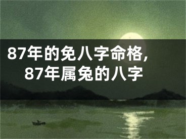 87年的免八字命格,87年属兔的八字
