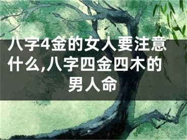 八字4金的女人要注意什么,八字四金四木的男人命