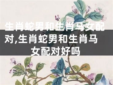 生肖蛇男和生肖马女配对,生肖蛇男和生肖马女配对好吗