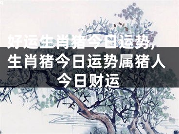 好运生肖猪今日运势,生肖猪今日运势属猪人今日财运