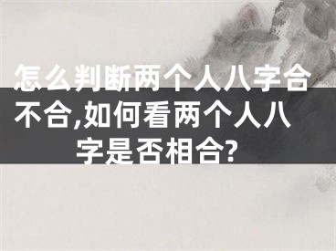 怎么判断两个人八字合不合,如何看两个人八字是否相合?