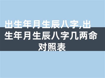 出生年月生辰八字,出生年月生辰八字几两命对照表