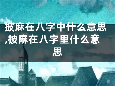 披麻在八字中什么意思,披麻在八字里什么意思