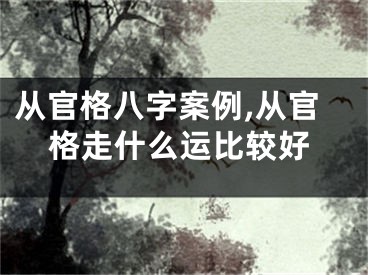 从官格八字案例,从官格走什么运比较好