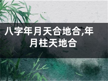 八字年月天合地合,年月柱天地合
