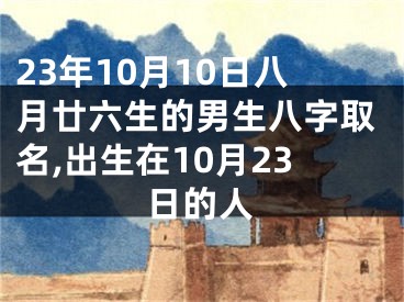 23年10月10日八月廿六生的男生八字取名,出生在10月23日的人