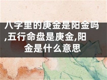 八字里的庚金是阳金吗,五行命盘是庚金,阳金是什么意思