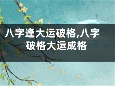 八字逢大运破格,八字破格大运成格