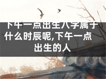 下午一点出生八字属于什么时辰呢,下午一点出生的人